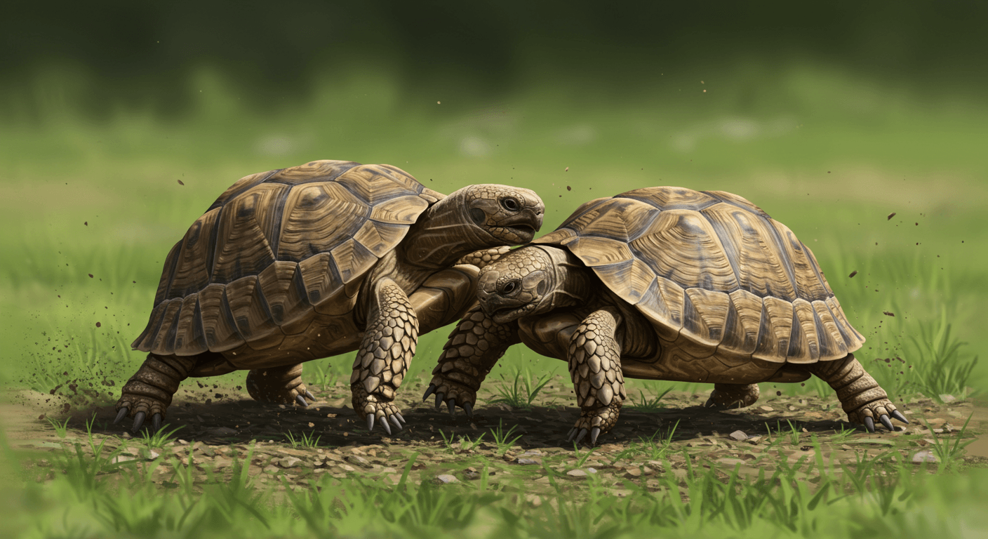 ギリシャリクガメの甲羅アタック：リクガメの衝突行動とその原因とは