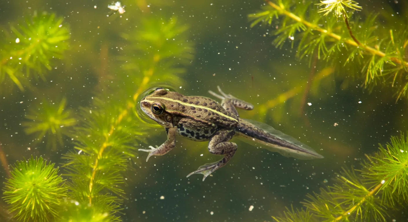 黒目で透明なオタマジャクシから育てたアマガエル