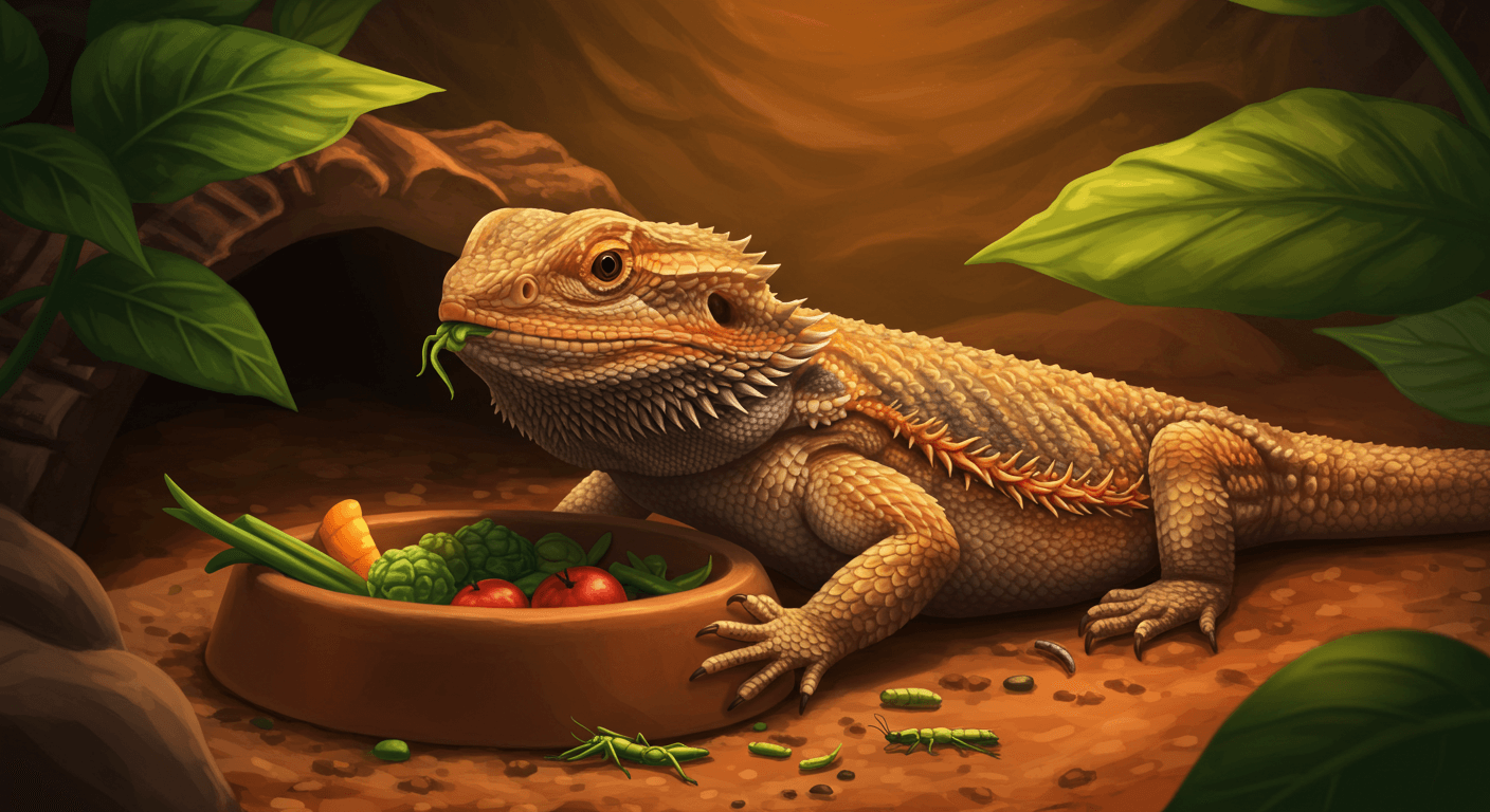 フトアゴヒゲトカゲは何を食べる？野菜・昆虫・人工餌の与え方と注意点