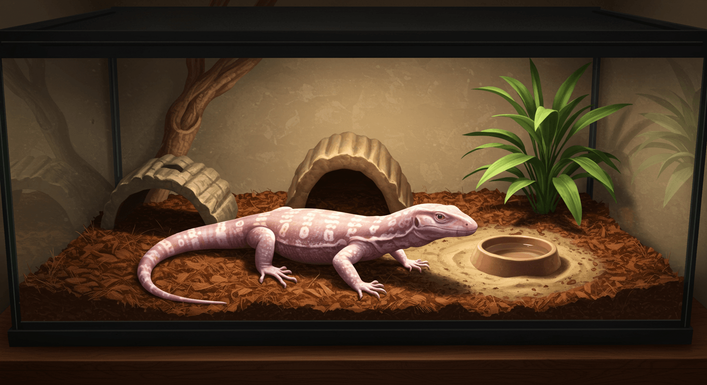 サバンナモニターの床材選び完全ガイド｜飼育環境・ケージレイアウトも解説