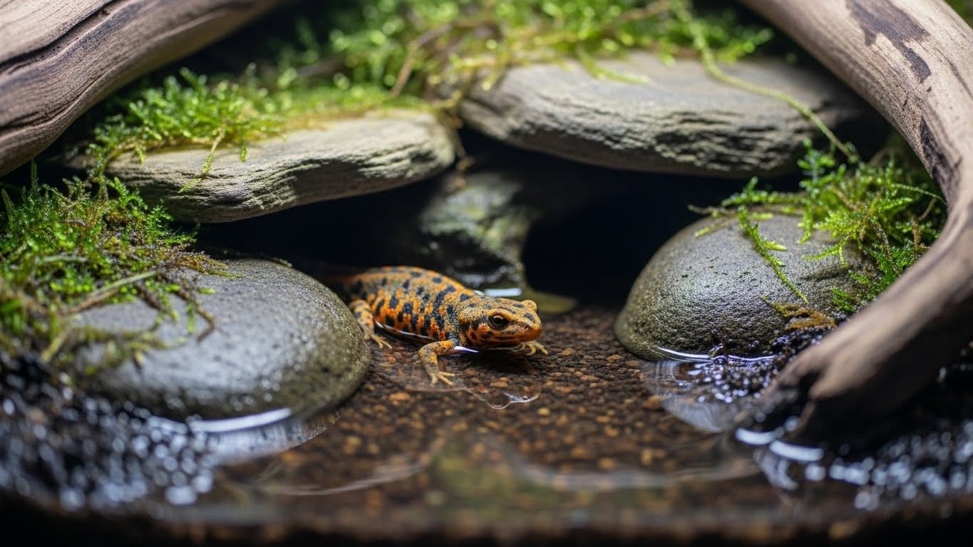 シリケンイモリの冬対策完全ガイド｜冬の飼育方法とレイアウトのポイント