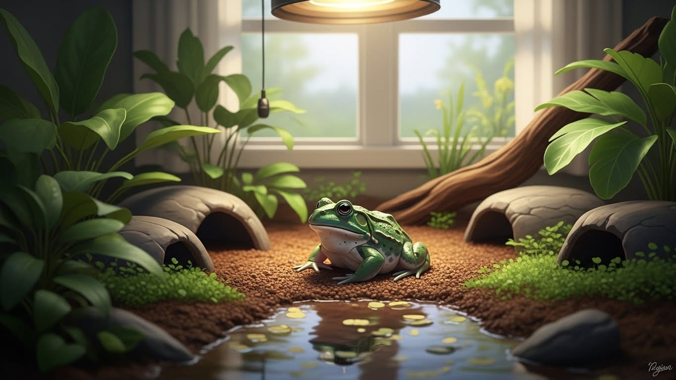 アフリカウシガエルの飼育環境完全ガイド｜最適な温度・床材・ケージ・レイアウトの作り方